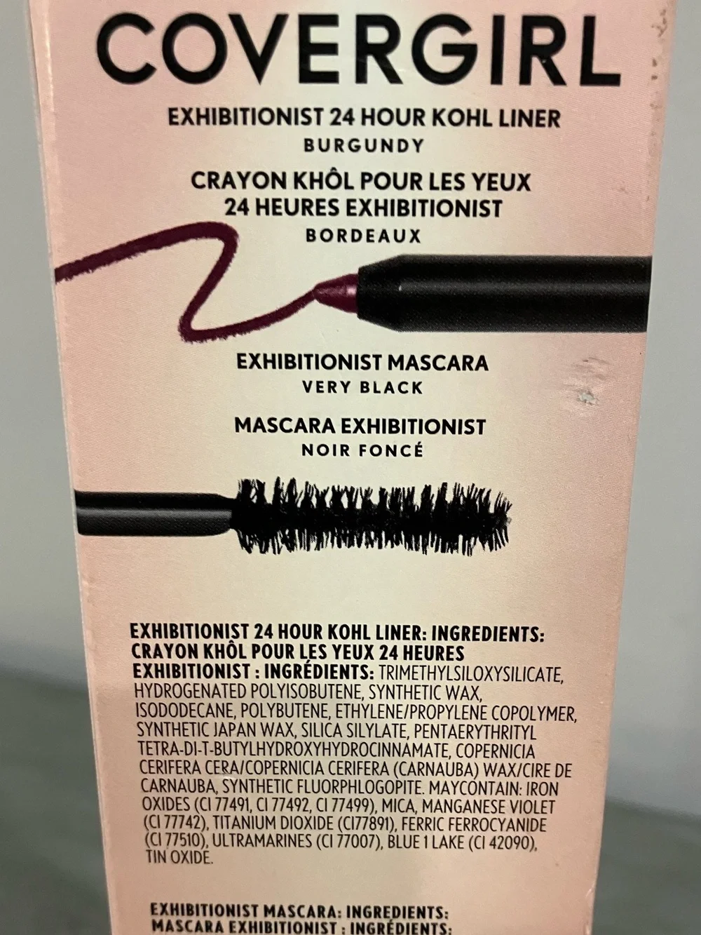 COVERGIRL Exhibitionist Kohl Liner in Burgundy with Very Black Mascara